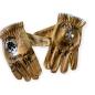 Preview: CnP Choppers n Partys Lederhandschuhe Braun Sommer Biker Motorrad  Totenkopf Lilie