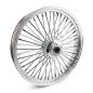 Preview: MCS-Radialspeichen-Vorderrad mit 48 Fat Spoke, 3.50 x 23, DF, verchromt – Custom-Anwendungen