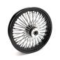 Preview: MCS-Radialspeichen-Vorderrad mit 48 Fat Spoke, 3.50 x 18, DF, schwarz – 00-07 FLT/Touring (NU)