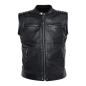 Preview: John Doe Storm Leather Vest Black - Lederweste Kutte Leder