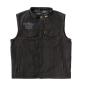Preview: West Coast Choppers WCC x 13 1/2 Dominator black canvas riding vest Kutte Weste Biker Bikerweste