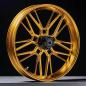 Preview: Arlen Ness, Felge Split Spoke 21 x 5.5 Zoll, vorne, gold – Universell passend. Das modellspezifische Arlen-Ness-Nabenkit muss für ein vollständiges Rad separat bestellt werden