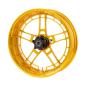 Preview: Arlen Ness, Flatline-Felge 18 x 5.5 Zoll, gold – Universell passend. Das modellspezifische Arlen-Ness-Nabenkit muss für ein vollständiges Rad separat bestellt werden.