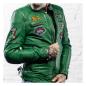 Preview: Holy Freedom Zero Evo Jacket Green - Motorrad Lederjacke in Grün