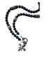 Preview: Bosnian Rebel – Lava Stone Necklace with silver Lily Pendant 1