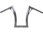 Preview: 380 Tall Flow Bar Super Fat Handlebar for M8 Softail with 1 1/4" Clamp Diameter 3-Hole Raw 1,4" Throttle By Wire