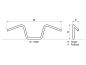 Preview: 380 Tall Flow Bar Super Fat Handlebar for Road King with 1 1/4" Clamp Diameter 3-Hole Raw 1,4" Throttle By Wire