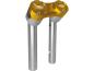 Preview: 8" Clubstyle Pullback Risers With Gold Clamp Silver 1 1/4"