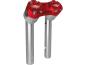 Preview: 8" Clubstyle Pullback Risers With Red Clamp Silver 1 1/4"