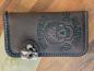 Preview: CnP Choppers n Partys Wallet in Braun (Logo Stempel) Biker Geldbeutel Motorrad Totenkopf Lilie