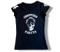 Preview: CnP Black Bandana Skull DAMEN TALLIERT - Shirt Schwarz Totenkopf  Motorrad