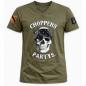 Preview: CnP Choppers n Partys - Oliv Grün Bandana Skull (Herren) T-Shirt Oliv Grün Totenkopf Biker Motorrad