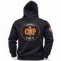 Preview: CnP Voll Gesticktes Choppers n Partys Black Skull Bandana Zipped Hood Hoodie in Schwarz Totenkopf Biker Motorrad