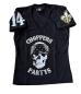 Preview: CnP Strass Black Bandana Skull talliert mit Glitzersteine (Damen) T-Shirt Schwarz Totenkopf  Motorrad