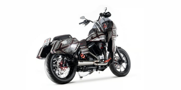 Malparidos  2-1 exhaust system in Stainless Steel Polished finish - für Harley Davidson 06-16 6-sp Dyna up to 110" (NU) Euro 3 Auspuffanlage ECE-Typgenehmigung