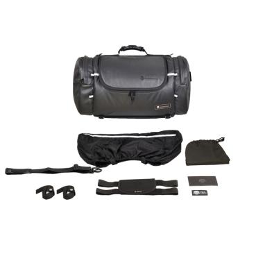 Rollbag Lenkrad oder Sitz Reisetasche MEDIUM (35L) Motorrad in Cordura, Reflektive Skull oder Leder Motorradtasche