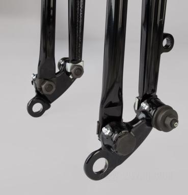 Springer Gabel »I-Beam Inline« von Cannonball - Big Twins - schwarz, kunststoffbeschichtet, mit parkerisierten Federn - mit Prüfbericht/Gutachten - Harley Davidson