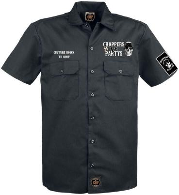 Choppers n Partys Black Bandana Hemd LOGO HINTEN / RÜCKEN GESTICKT