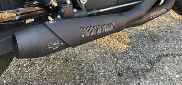 MCJ - 2in 1 Megaphone Short Komplettauspuffanlage inkl. Krümmer Hitzeschutzbleche in Chrom oder schwarz mit E-Zulassung  - TOURING , Street Glide , Road Glide , Road King  BJ. 2017 bis 2020