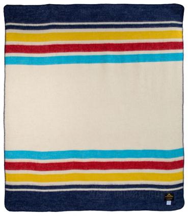 Pike Brothers 1969 Decke Hudson: naturweiß / schwarz / rot / blau / gelb - Mexican Chicano Harley Davidson