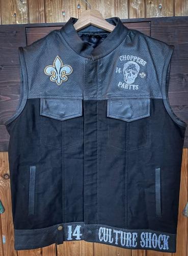 Choppers n Partys Lederweste Leder/Jeans schwarz Biker