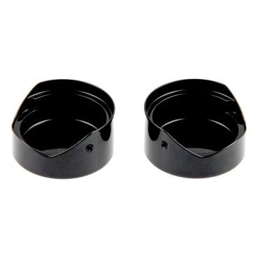 Cult-Werk 2-teilig fork tube cap bolt Abdeckungsset. schwarz, logo – 18-26 Softail Breakout: 18-19 (NU) FXBR Breakout 107; 18-22 (NU) FXBRS Breakout 114; 23-24 (NU) FXBR Breakout 117; 25-26 FXBR Breakout 117