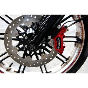Cult-Werk vorne axle Abdeckungsset. glänzend schwarz with CW logo – 18-26 Softail (excl