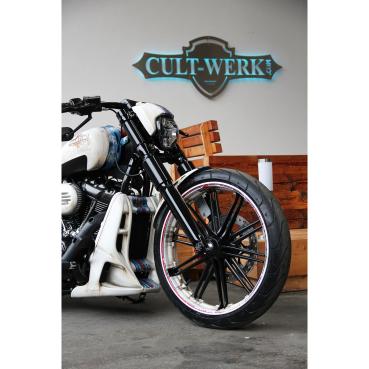 Cult-Werk 6-teilig Gabelrohr-Abdeckungsset. glänzend schwarz – 18-26 Softail Breakout: 18-19(NU)FXBR Breakout 107; 20-22(NU)FXBRS Breakout 114; 23-26 FXBR Breakout 117