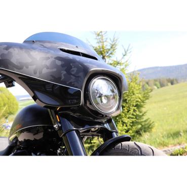 Cult-Werk ''Clean Style'' vorne LED turn signals. glänzend schwarz – 18-23 FLHX Street Glide 107; 18-23 FLHXS Street Glide 114; 22-23 FLHXST Street Glide ST117