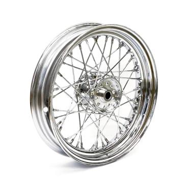 3.00 x 16 wheel 40 spokes chrome – 67-72 FL front and rear; 71-72 FX rear only