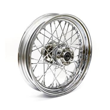 3.00 x 16 front wheel 40 spokes chrome – 08-17 FLT/Touring; FLHT, FLHR, FLTR, FLHX (No ABS)