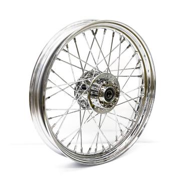 2.50 x 19 front wheel 40 spokes chrome – 08-17 Dyna (no ABS) (NU)