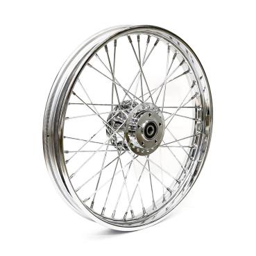2.15 x 21 front wheel 40 spokes chrome – 00-03 FXD/B/C/L; 00-05 XL Sportster (NU) with dual disc