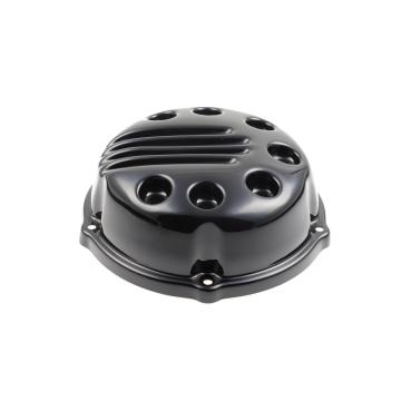 Cult-Werk Luftfilter Abdeckung. Slotted, glänzend schwarz – 18-24 Softail with 107" engine with round OEM air cleaner (NU)