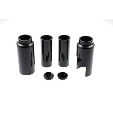 Cult-Werk 6-teilig Gabelrohr-Abdeckungsset. glänzend schwarz – 18-26 Softail Street Bob; Standard: 18-20(NU)FXBB Street Bob 107; 25-26 FXBB Street Bob 117; 21-24(NU)FXBBS Street Bob 114; 20-24(NU)FXST Softail Standard 107