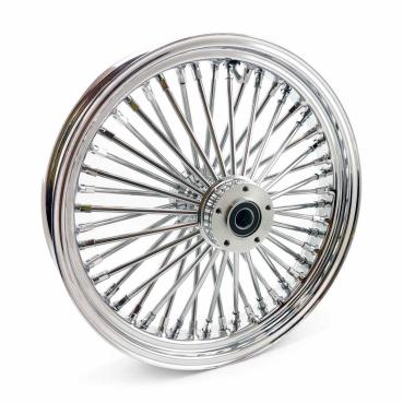 MCS radial 48 fat spoke front wheel 3.50 x 18 DF chrome – 00-07 FLT/Touring (NU)