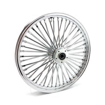 MCS radial 48 fat spoke front wheel 2.15 x 21 DF chrome – Custom applications