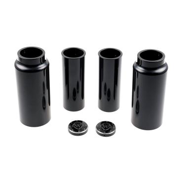 Cult-Werk 6-teilig Gabelrohr-Abdeckungsset. glänzend schwarz. Logo – 18-26 Softail Street Bob; Standard: 18-20(NU)FXBB Street Bob 107; 25-26 FXBB Street Bob 117; 21-24(NU)FXBBS Street Bob 114; 20-24(NU)FXST Softail Standard 107