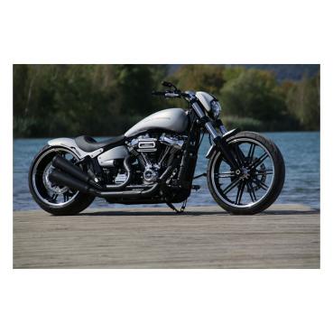 Kodlin, Stretched 'Breakout' Softail Gas Tank - Tank für Harley-Davidson® 18–24 Softail mit kundenspezifischem kürzerem Sitz (bei einigen Modellen ist eine Neuverlegung des Armaturenbretts/der Instrumente erforderlich)