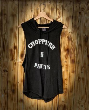 CnP Choppers n Partys Ärmelloses Kapuzen Sweat Shirt Hoodie Schwarz Biker Motorrad