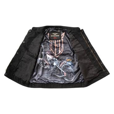 West Coast Choppers WCC x 13 1/2 Dominator black canvas riding vest Kutte Weste Biker Bikerweste