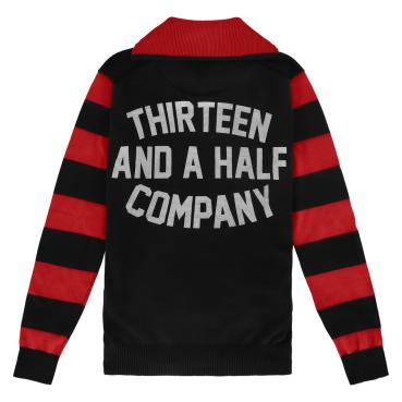 13 1/2 Outlaw half-zip sweater black/red, Size M