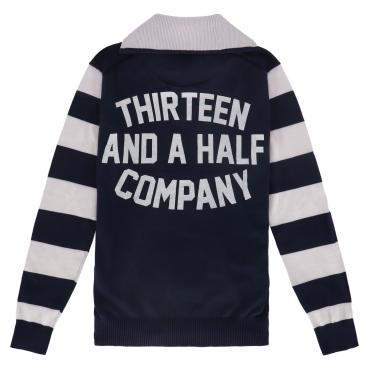13 1/2 Outlaw half-zip sweater navy/offwhite, Size L