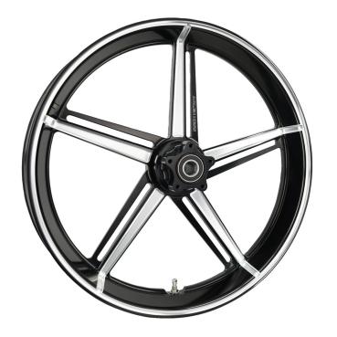 Arlen Ness, 18 x 5.5 Factory 24 Felge. Schwarz, Contrast Cut – Universell passend. Das modellspezifische Arlen-Ness-Nabenkit muss für ein vollständiges Rad separat bestellt werden