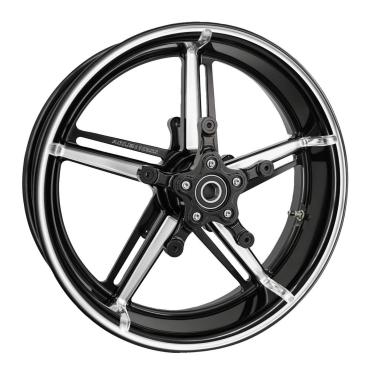 Arlen Ness, 18 x 5.50 Factory 24 Rad, vorne. Schwarz, Contrast Cut – vorne: 2026 Touring; 23-25 FLTRXSE; 23-25 FLHXSE; 24-25 FLTRXSTSE; 24-25 FLHX; 2025 (NU) FLHXU; 24-25 FLTRX. Mit breitem 18-Zoll-Custom-Vorderradschutzblech