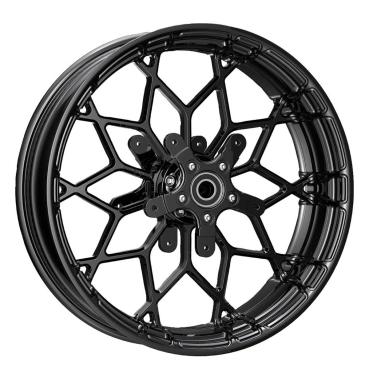 Arlen Ness, 21x5.5 Fat Factory 'Prodigy' wheel. Front. Black – Front: 08-25 FLT/Touring (excl. 23-25 CVO; 24-25 FLHX; 2025 FLHXU; 24-25 FLTRX) (NU)