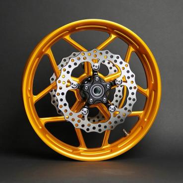 Arlen Ness, Speed-5-Felge 21 x 3.5 Zoll, vorne, gold – Universell passend. Das modellspezifische Arlen-Ness-Nabenkit muss für ein vollständiges Rad separat bestellt werden