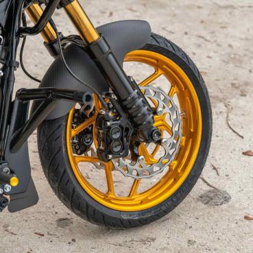 Arlen Ness, Speed-5-Felge 21 x 3.5 Zoll, vorne, gold – Universell passend. Das modellspezifische Arlen-Ness-Nabenkit muss für ein vollständiges Rad separat bestellt werden