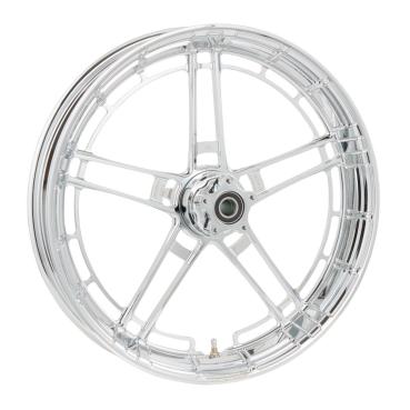 Arlen Ness, Flatline-Felge 21 x 3.5 Zoll, verchromt – Universell passend. Das modellspezifische Arlen-Ness-Nabenkit muss für ein vollständiges Rad separat bestellt werden.
