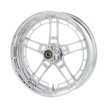 Arlen Ness, Flatline-Felge 21x 5.5 Zoll, verchromt – Universell passend. Das modellspezifische Arlen-Ness-Nabenkit muss für ein vollständiges Rad separat bestellt werden.